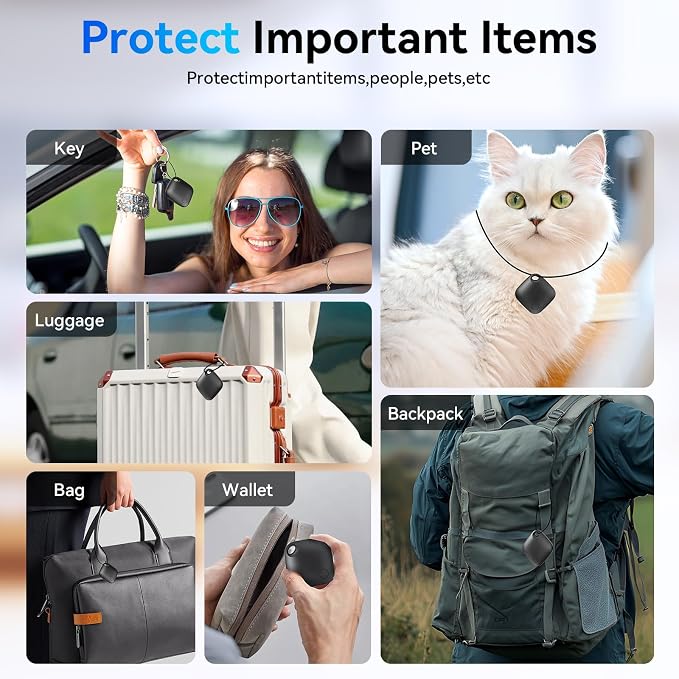 Air Tags-2 Pack Android,Luggage Tracker Tags for Android Works with Google Find Hub App Bluetooth Smart Tags Item Finder for Key Finders & Trackers, Backpack,Suitcase (Android only,NOT for iOS) - Image 5
