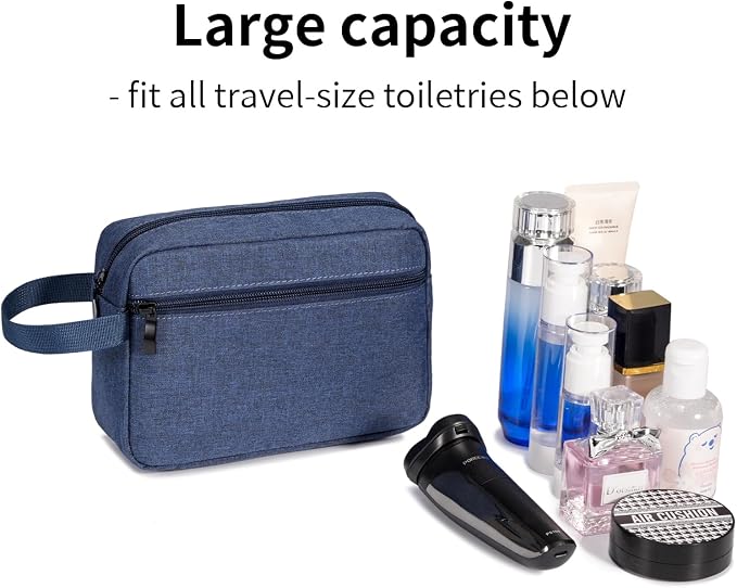 Travel Toiletry Bag for Men & Women, Hanging Cosmetic Organizer | Water-Resistant Fabric, Sturdy Handle, Lightweight Dopp Kit – Bathroom Toiletries, Makeup, Shaving, Grooming & Accessories - Image 4