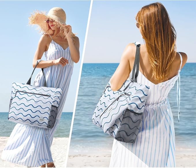 G4Free Beach Bag, Waterproof Sandproof Beach Tote Bag, Large Capacity Foldable for Women - Image 2