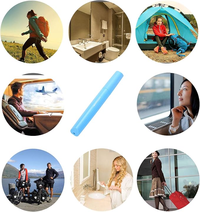 Travel Toothbrush Case Plastic Container Box Breathable Design with Air Hole More Toothbrush Tube for Home Daily Office Business Use (Light Blue) - Image 4
