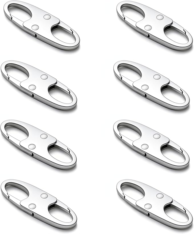 zelin Anti Theft Zipper Clip, Zipper Locks, Travel Essentials,8Pcs Silver | Premium zinc alloy zipper pulls for travel bags, backpacks and luggage. Ideal accessory for trips, camping and everyday use by zelin