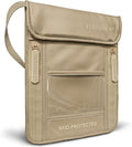 VENTURE 4TH Travel Neck Wallet, RFID Blocking Passport Holder - Sleek Beige by VENTURE4TH