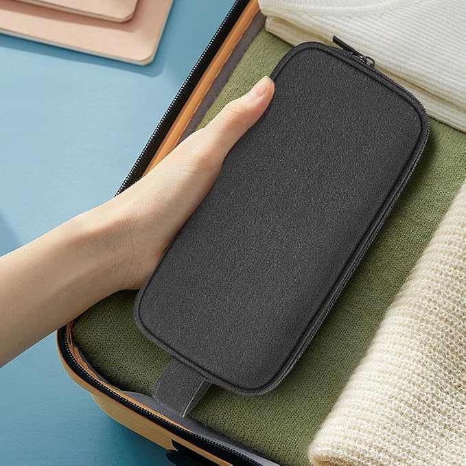 Teskyer Double Layer Cable Organizer Bag, Travel Tech Pouch, Dark Grey | Elastic Bands Organization, Water Resistant Fabric, Multiple Compartments, Padded Protection, Travel and Office Use - Image 7