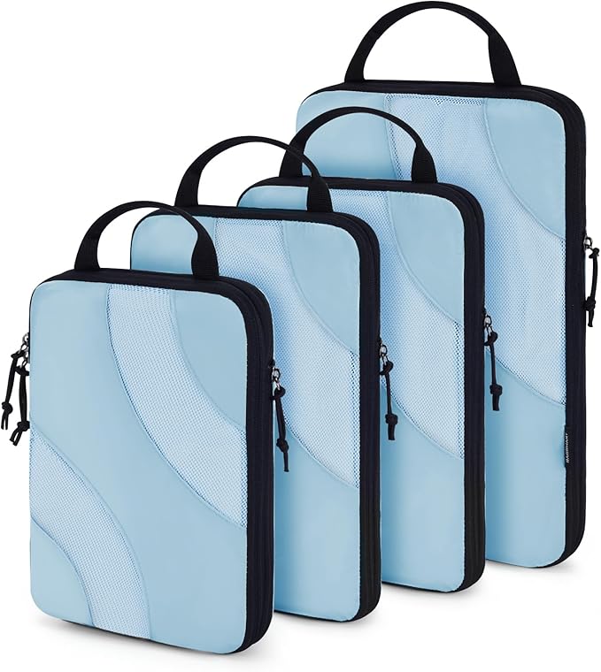 BAGSMART Compression Packing Cubes for Travel | Lightweight suitcase organizers bag set, space-saving double zipper expansion for carry-on luggage & travel organization by BAGSMART