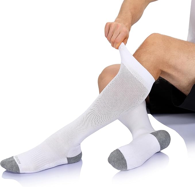 LEVSOX Bamboo Viscose Graduated Compression Socks for Women&Men - Cushioned Knee-High 15-20mmHg Support Socks - Image 3