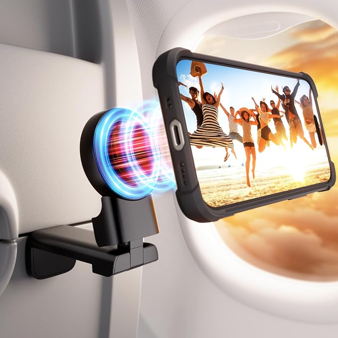 Klearlook for Magsafe Airplane Phone Holder for Flying, Hands-Free 360° Rotation for MagSafe Accessories, Magnetic Holder for iPhone 12-17, for Women by KlearlookMaximizedClarity