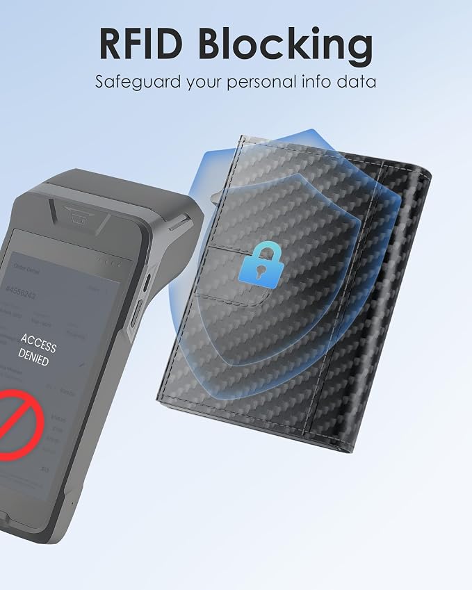 QLD RFID Wallet for Men - Smart Pop up Card Holder - Trifold, Slim, Minimalist Wallet for Front Pocket, 9-11 Cards Capacity | ID Window | Cash Slot | Magnetic Closure - Image 3
