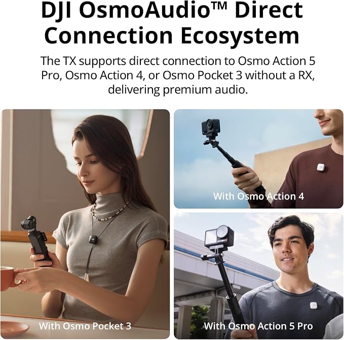 DJI Mic Mini (2 TX + 1 RX + Charging Case), Ultralight, Detail-Rich Audio | 48h Use, Noise Cancelling, Automatic Limiting, Wireless Microphone for Camera/iPhone/Android, Vlog, Streaming - Image 5