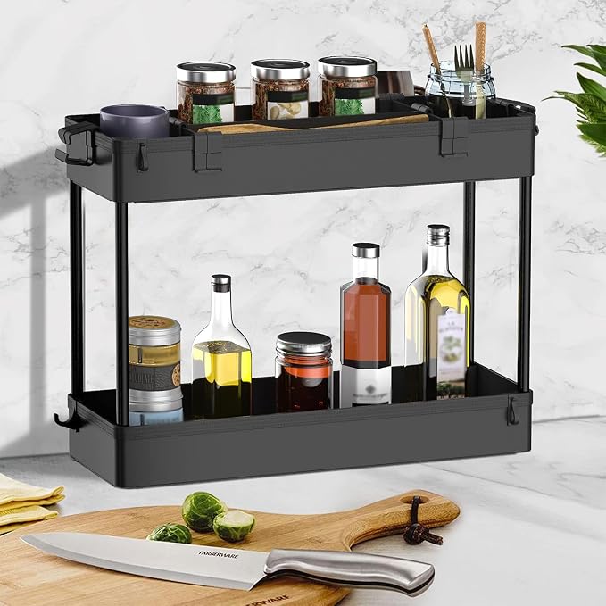 2-piece Set Slim Storage Cart 3 Tier,Bathroom Organizer Rolling Utility,Mobile Shelving Unit Slide Out for Office, Kitchen, Laundry Room & Narrow Places - Image 3