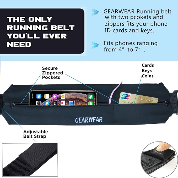 Running Belt | Runner Fanny Pack for Women and Men | Adjustble Waist Band Pack for Storage Phone - Image 2