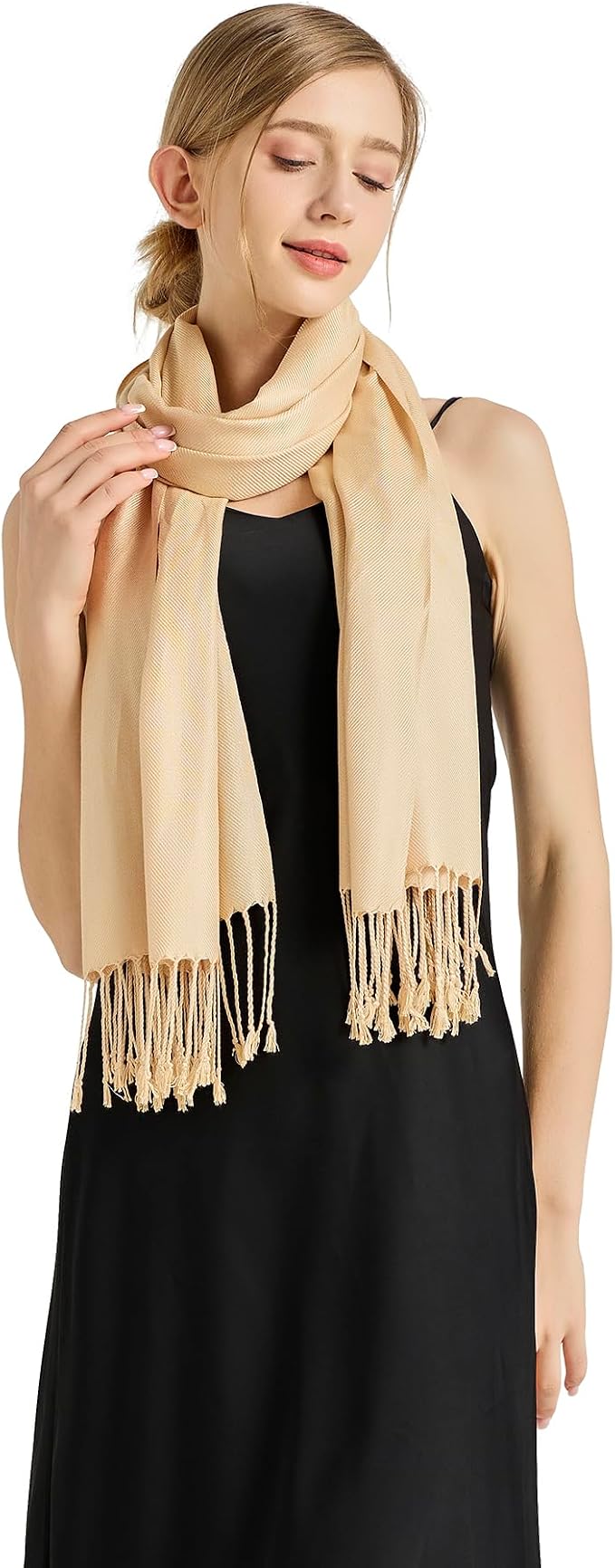 Soft Silky Pashmina Shawl Wraps Solid Colors Scarf for Wedding Evening Dresses - Image 6