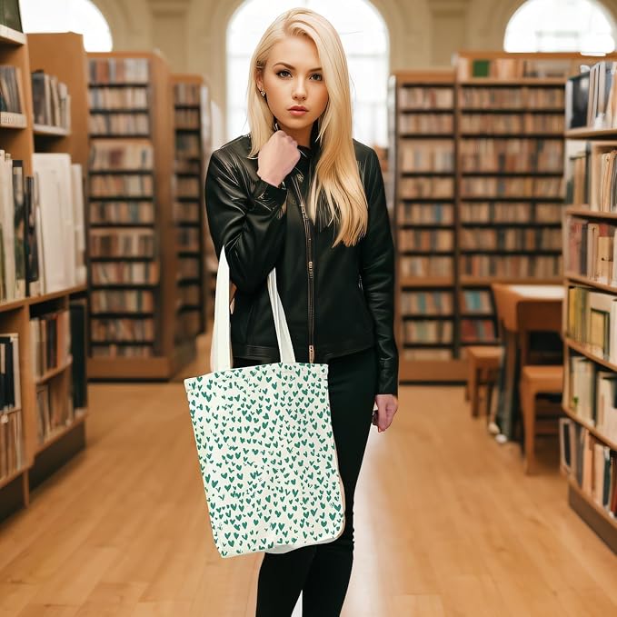 itgowisa Canvas Tote Bag for Women, Tote Bag with Zipper Inner Pocket, Zippered Canvas Bag for Shopping Work Grocery Everyday - Image 4
