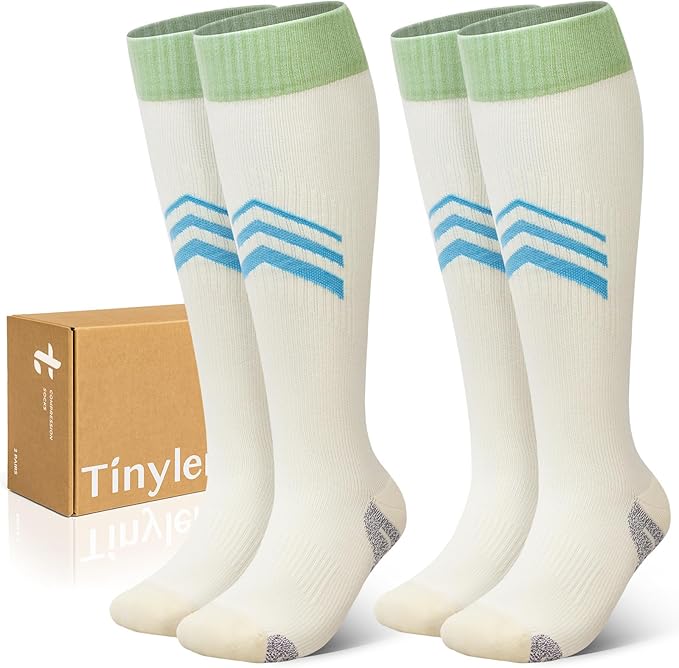 TINYLEMON Wide Calf Compression Socks for Women & Men 15-20 mmHg Cushioned Sole Knee High Support Socks for Long Hours & Daily Wear by Tinylemon