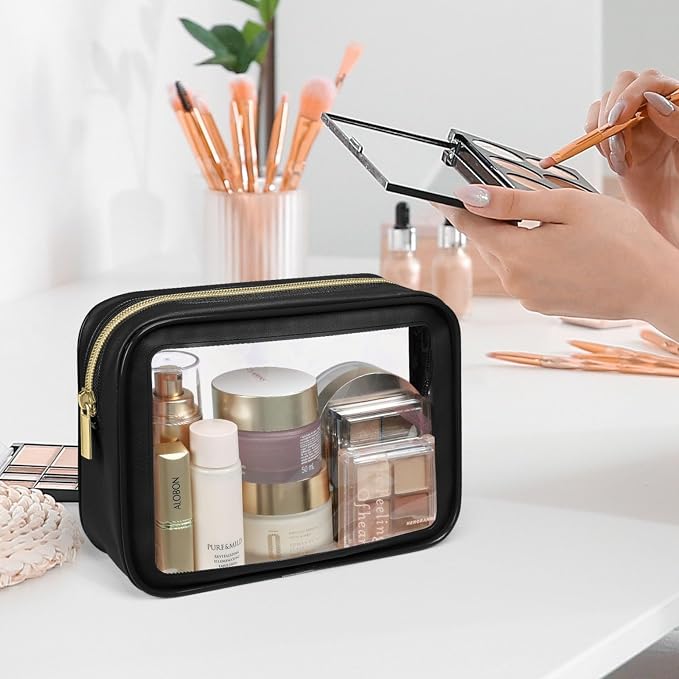 Clear Makeup Bag Foldable - TSA Approved Toiletry Bag for Travel | Metal Zipper, Reinforced Seam, Water Resistant, Medium for Carry-on, Large for Checked Luggage, for Car Storage Organizer - Image 9