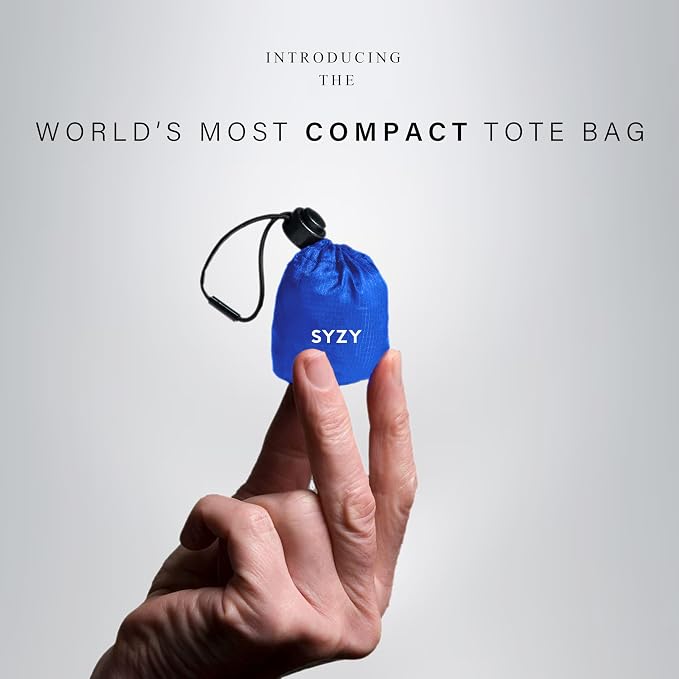 SYZY World's Most Compact Travel Tote Bag Portable Shopping Beach Market Bag - Reusable Collapsible Stuffable - Image 4