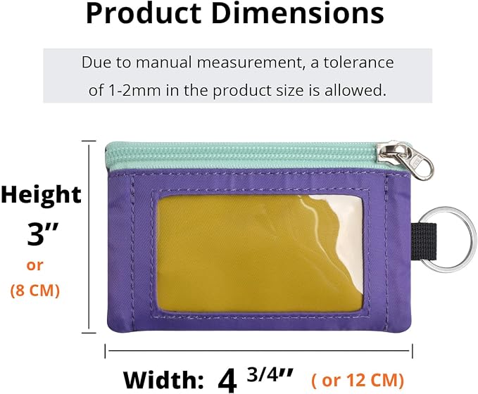 RFID Blocking Travel Wallet with Adjustable Lanyard, Small Nylon Zipper Pouch and Badge Holder for ID, Credit Cards, Cash, Keys, Commuters (DarkYellow+Violet) - Image 3