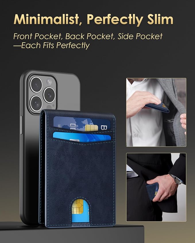 QLD Wallet for Men - RFID Blocking [Functional & Practical] Bifold Slim Minimalist Credit Card Holder Pop Up Metal Case with Cash Slot, Front Pocket with ID Window, Gift Boxed - Image 3