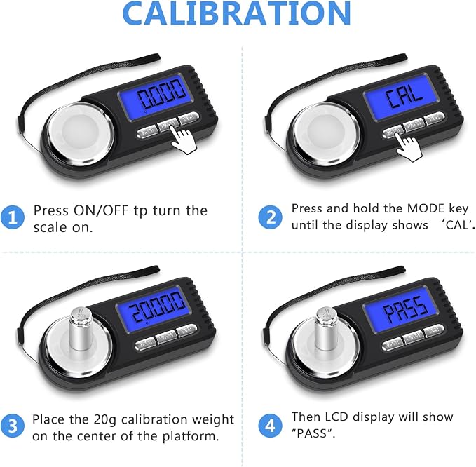 THINKSCALE Mini Milligram Scale 50g/0.001g – Powder Medicine, Jewelry | Palm-Sized & Ultra-Compact, Backlit LCD, Tare & Auto-Off, 6 Units, Protective Case, 20g Cal Weight & Batteries Included - Image 7