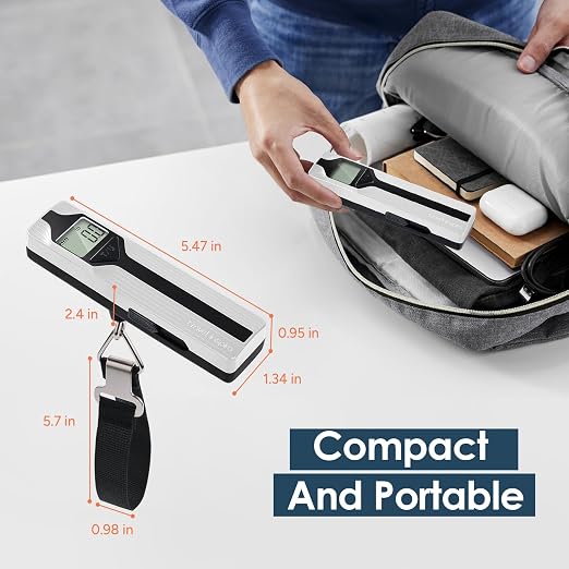 Battery-Free Luggage Scale – No Batteries Needed, Portable Digital Hanging Suitcase Weight Scale for Air Travel & Checked Bags, 110lb/50kg, LCD Display, Compact Travel Accessory - Image 5