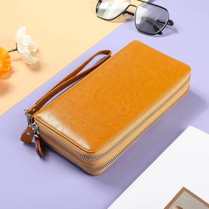 Small Compact Women Wallet RFID Blocking Genuine Leather Bifold Purse with ID Windows - Image 3