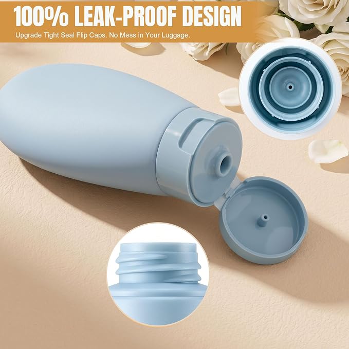 DEWSENSI 20 Pack Travel Bottles for Toiletries, Travel Size Containers Kit | TSA Approved, Leak Proof, Plastic, Refillable Travel Accessories for Shampoo Conditioner Lotion Liquids - Image 3