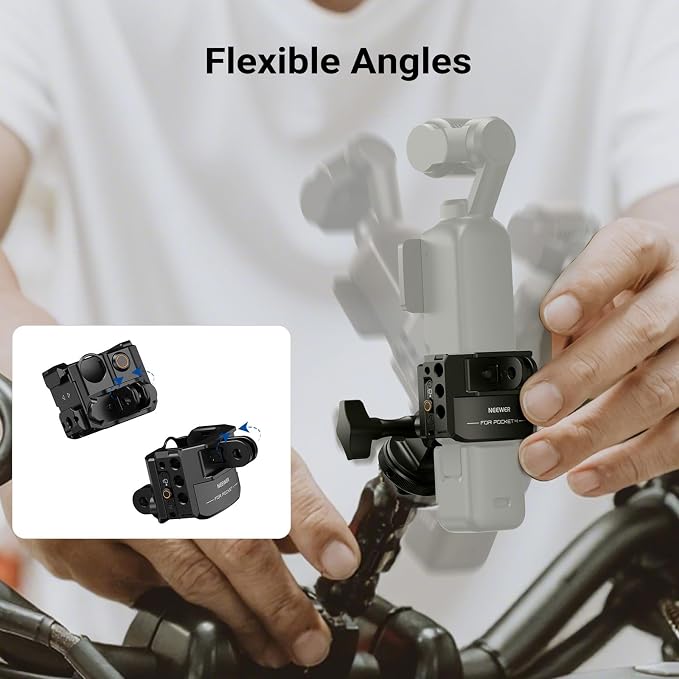 NEEWER Camera Cage Compatible with DJI Osmo Pocket 4P (4 Pro), Pocket 4, Xtra Muse, Protective Gimbal Camera Rig with Action Camera Accessories Mount Adapter & 1/4" Threads, No Assembly Needed, AC069 - Image 5