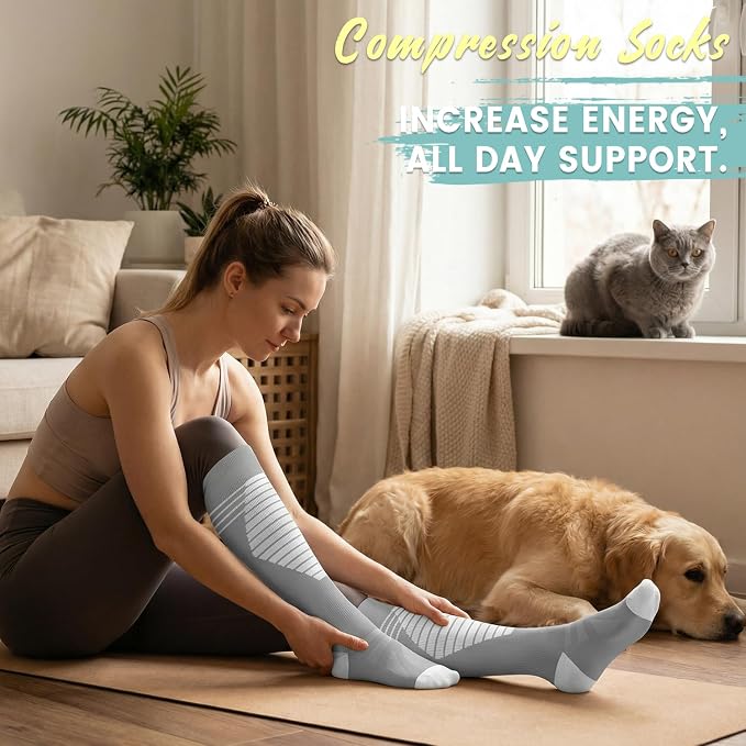 Copper Compression Socks 15-20 mmHg for Men & Women 8 Pairs – Circulation Support for Nurses, Travel, Running, Hiking, Soccer - Image 2