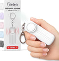 Weten Personal Safety Alarm Keychain - 130dB Siren, LED Light, Panic Pin – Compact Self-Defense Device and Emergency Whistle Alternative for Women, College, Travel, and Night Walk Protection (White) | LED Light, Panic Pin, Self-Defense Device, Emergenc... by WETEN