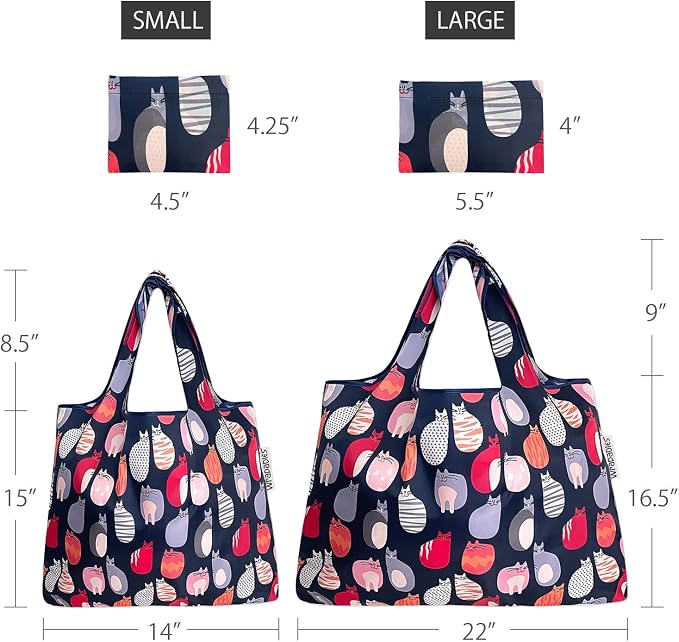 allydrew Large Foldable Tote Nylon Reusable Grocery Bags - Image 4