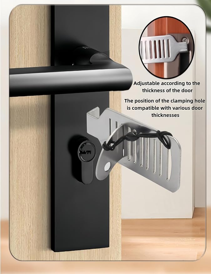 Portable Door Lock, 1 Pcs | For Travel, Hotel Door Locks for Travelers Security, Travel Safety Door Lock Device, Anti-Theft Stopper for Apartment - Image 5