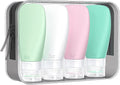 INSFIT Travel Bottles for Toiletries, TSA Approved 3oz Travel Size Containers, BPA Free Leak Proof Squeezable Silicone Tubes for Shampoo Conditioner Lotion Body Wash with Labels by INSFITPortableTravelBottles
