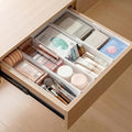 PAVSTINE 4-Pack Expandable Drawer Organizer for Makeup, 2M & 2S | Adjustable 9.45"–16.69", Customizable Compartments, 2-Size Storage Tray for Kitchen, Bathroom, Vanity & Office by PAVSTINE