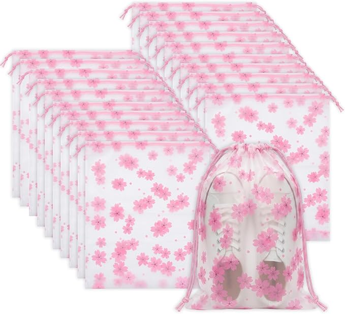 Shoe Bags for Travel, 20PCS Waterproof Drawstring Shoe Bags for Packing | 13.8" x 11.8" Large Dustproof Portable Travel Shoe Storage Bags Travel Essentials Women by Unknown