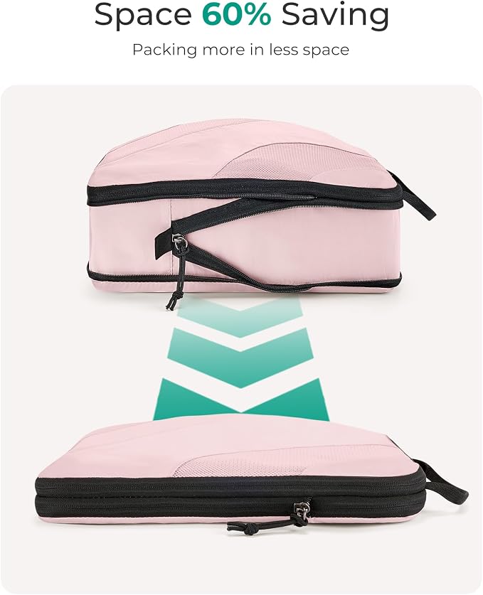 BAGSMART Compression Packing Cubes for Travel | Lightweight suitcase organizers bag set, space-saving double zipper expansion for carry-on luggage & travel organization - Image 2