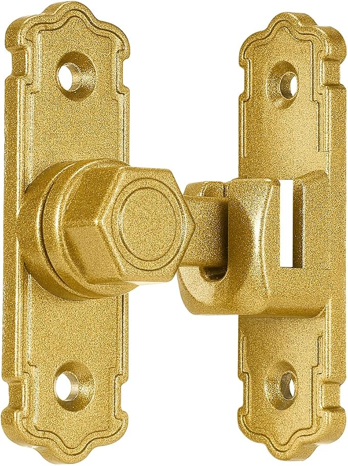 Gold Aluminum Alloy 90/180 Degree Gate Lock,Barn Door Latches | Flip Gate Latches,Right Angle Door Lock Latch,Sliding Door Latches,for bedroom,garage,window,pet enclosures,drawer,cabinet - Image 7