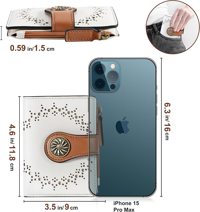 Tipmile Small Wallet for Women Bifold RFID Blocking Card Holder Leather Wallets with Zipper Coin Pocket - Image 7