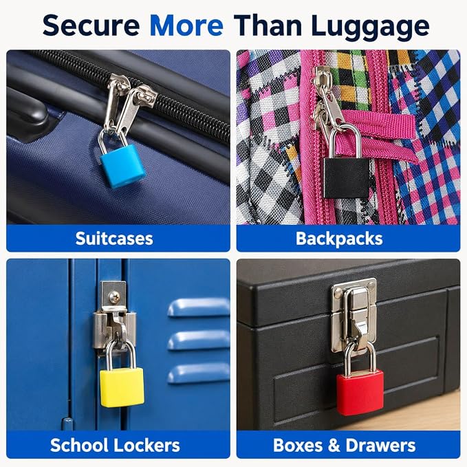 6PCS,Suitcase Locks,Small Padlock,Locker Lock with Key,Mini Locks with Keys,Perfect for Securing Backpacks, Boxes, School, and More - Image 4