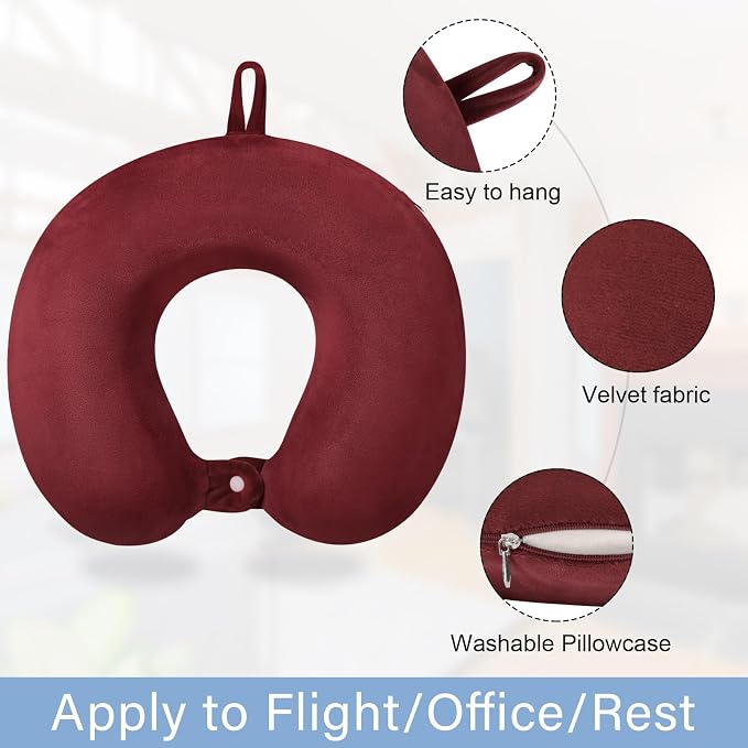 Travel Neck Pillow Memory Foam U Shape Neck Pillow for Travel Pillow Comfortable Head Neck Support Airplane Pillow for Traveling Car Home Office Travel Neck Flight Pillow - Image 2