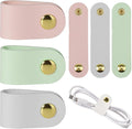 6pcs Leather Cord Organizer Reusable Cable Straps PU Leather Cable Organizer Phone Cord Ties Charging Cord Power Cord Headphone Travel Organizer USB Holder Multipurpose Cord Holder Snap Closure by salbsever
