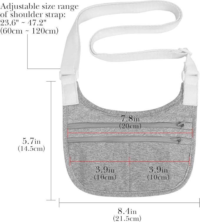 Travel Money Belt Cashsafe Anti Theft Travel Wallet, Fanny Packs for Passport Holder Hidden Under Clothes, Running Bag to Carry Phone Keys (Grey) - Image 6