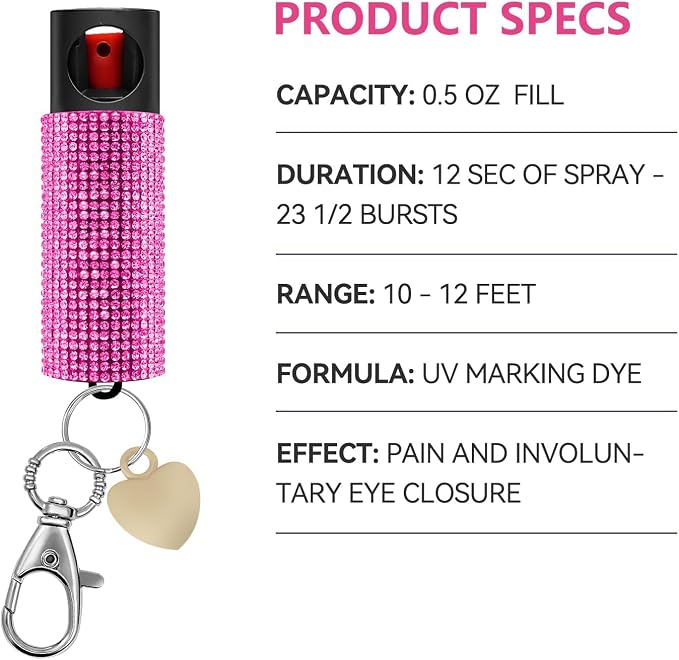 3-in-1 Personal Alarm & Door Handle Alarm & LED Light and Jeweled Pepper Spray Combo, Maximum Strength Pepper Gel, 130dB Siren, Keychain with Safety Twist for Women - Image 3