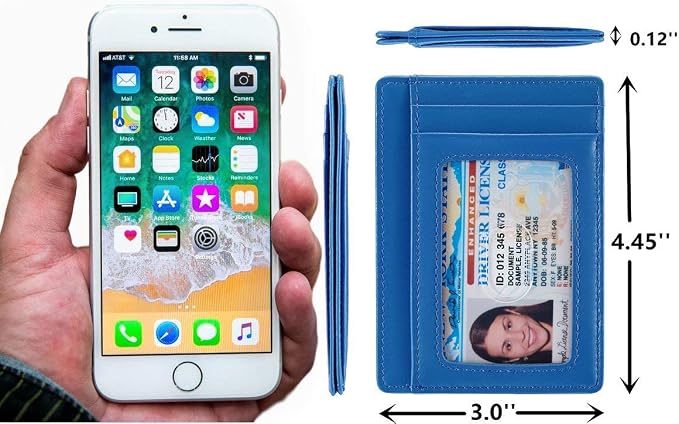 KALMORE Genuine Leather Front Pocket Slim Wallet Credit Card Holder with ID Window - Image 4