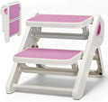 Foldable Toddler Step Stool for Bathroom Sink, Toilet, Bedroom, Kitchen – Non-Slip, Space-Saving, BPA-Free, Supports 110 lbs, Kids Step Stool (Pink) by Unknown