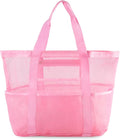 Genteen Beach Bag for Women, Large Waterproof Sandproof Beach Tote with Zipper Pocket, Solid for Travel Pool by Genteen