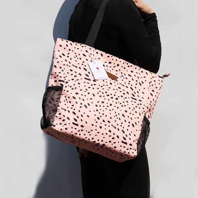 ESVAN Original Floral Water Resistant Large Tote Bag Shoulder Bag for Gym Beach Travel Daily Bags Upgraded - Image 2