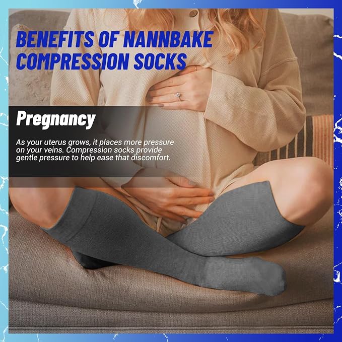 3 Pairs Compression Socks for Women & Men 15-20 mmHg, Knee High | Best Support for Cycling Athletic Hiking Running - Image 5
