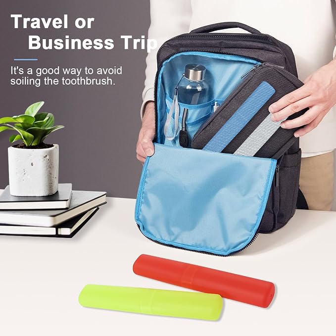 Mulbozy 4 Pack Portable Travel Toothbrush Case, Transparent Breathable Plastic Toothbrush Holder for Home, Travel, Business, Camping, School - Image 3