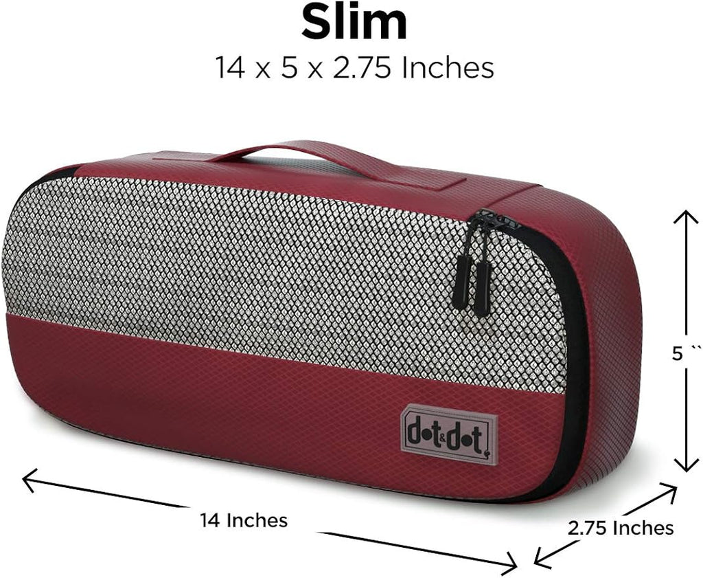 Dot&Dot Slim Packing Cubes for Travel 5pc Set - Narrow Suitcase Luggage Organizer Bags - Thin Travel Essentials for Backpacks - Lightweight Packing Organizers (Non-Compression) - Image 4