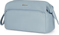 Narwey Large Travel Makeup Bag For Women Girls, Wide Open Cosmetic Bag, Portable Toiletry Bag for Cosmetics, Toiletries, Skincare, Brushes (Greyish Blue) by Narwey