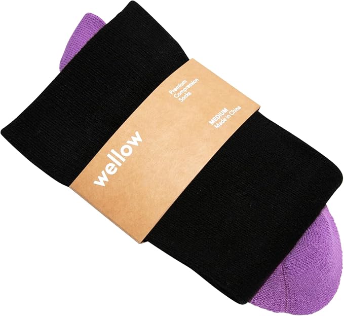 Wellow Knee High Compression Socks for Men & Women, 18–25 mmHg, Bamboo Viscose, Swelling Relief by WellowCompressionSocks